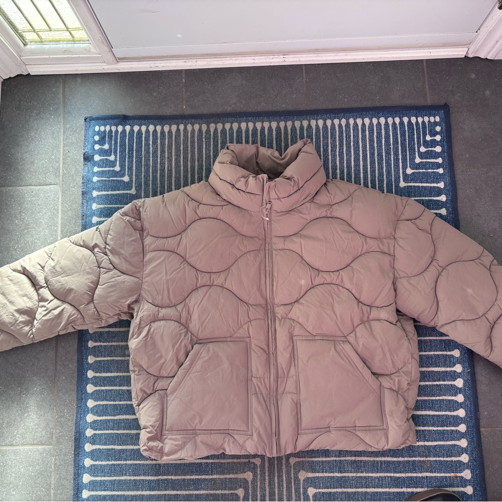 GAP Taupe Quilted Puffer Jacket